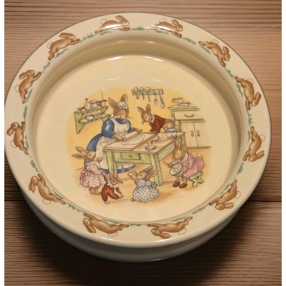 Vintage Royal Doulton Bunnykins Baby Child Feeding Bowl English Bone China 6"